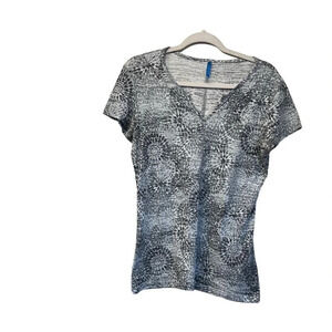 Kuhl Womens Small  Black/White V Neck Short Sleeves Shirt FLAW